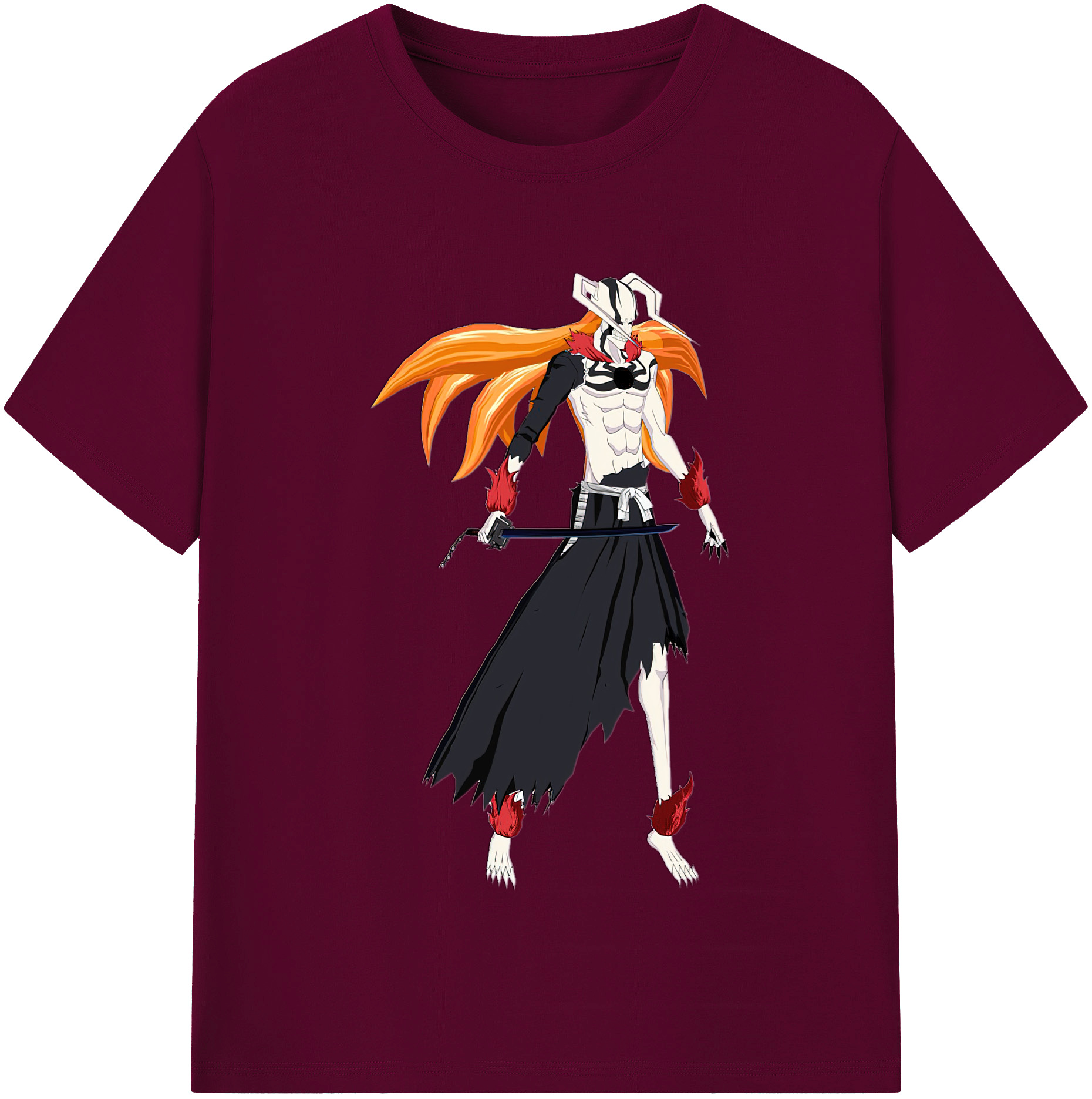 （画像用） ブリーチ 黒崎一護（くろさき いちご）BLEACH Kurosaki Ichigo レディースカジュアルプリントTシャツ（綿100％）